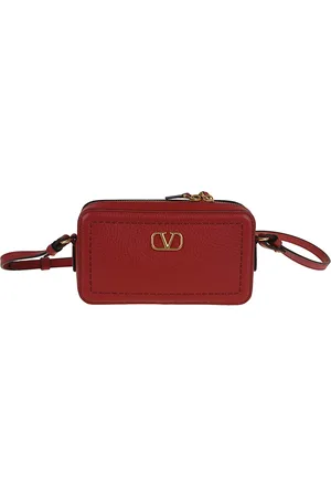 VALENTINO GARAVANI Taske, Dame, Rød, ONE SIZE, Uld, Kornet kalveskind Mini Kamerataske
