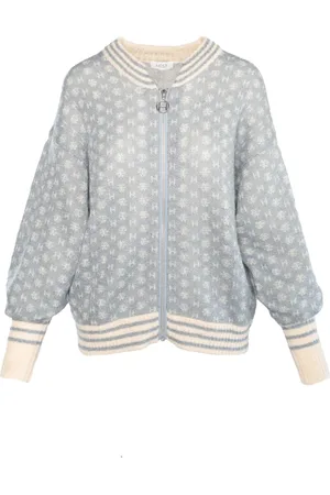 Hest Strik, Dame, Grå, S, Uld, Mini H Mønster Kort Cardigan
