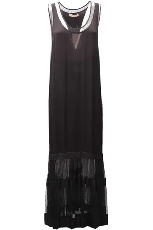 Twin-Set Kjole, Dame, Sort, XS, Polyester, Elegant Blondekjole i Sort