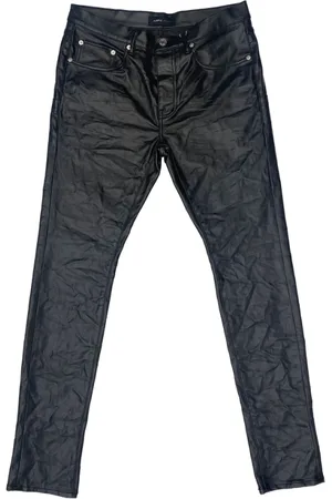 Purple Brand Jeans, Herre, Sort, W29, Bomuld, Sort Skinny Jeans med Patent Finish