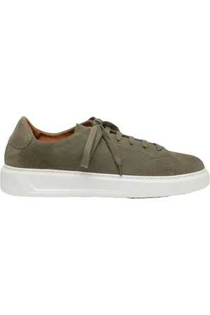 Elia Maurizi Sko, Herre, Grøn, 42 EU, Læder, Håndlavet Røget Grøn Ruskind Sneaker