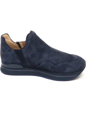 Hogan Sko, Dame, Blå, 38 1/2 EU, Suede, Suede Slip-On Sko Made in Italy