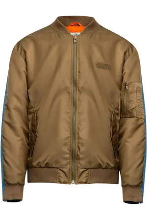 Maison Margiela Jakke, Herre, Brun, XL, Denim, Brun Denimjakke med Talmotiv