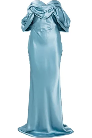 GIUSEPPE DI MORABITO Kjole, Dame, Blå, S, Uld, Off-Shoulder Baby Kjole