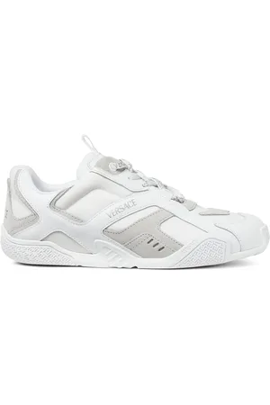 VERSACE Sko, Dame, Hvid, 40 EU, Hvide Snøresko med Logo Pull-Tab