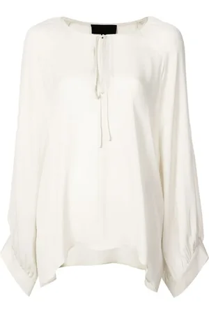 NILI LOTAN Bluser & Skjorter, Dame, Hvid, S, Hvid Silke Slips Hals Bluse
