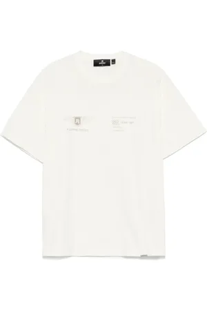Represent Top, Herre, Hvid, 2XL, Hvid Logo Print Crew Neck T-shirt