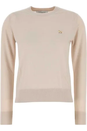 Maison Kitsuné Strik, Dame, , XS, Uld, Sand Uld Sweater