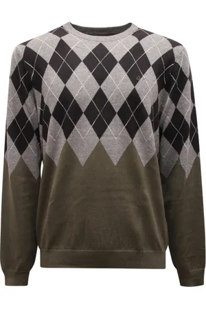 sun68 Strik, Herre, Flerfarvet, XL, Bomuld, Uld/Bomuld Sweater, Mørk Militær Stil