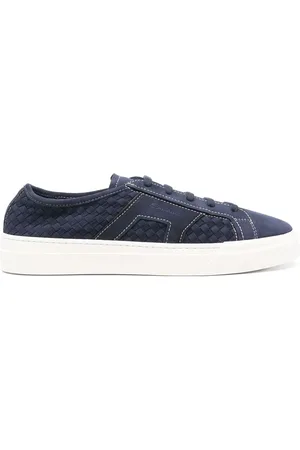 santoni Sko, Herre, Blå, 45 EU, Læder, Casual Sneaker