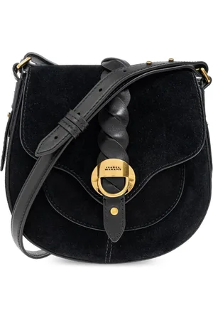 Isabel Marant Taske, Dame, Sort, ONE SIZE, Uld, Sort Flettet Skuldertaske med Guld-Tone Hardware