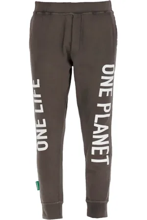 Dsquared2 Bukser, Herre, Grå, L, Bomuld, Logo Printede Cropped Track Pants