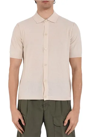 Paolo Pecora Skjorte, Herre, , 2XL, Bomuld, Strikskjorte med frontknapper
