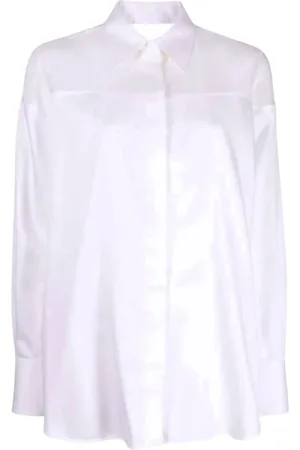 Helmut Lang Bluser & Skjorter, Dame, Hvid, S, Bomuld, Hvid Bomuldsskjorte med Gennemsigtig Panel