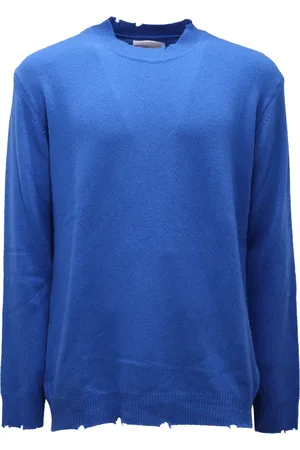 OFFICINA 36 Strik, Herre, Blå, 2XL, Uld, Slidt Uldtrøje Let Stof
