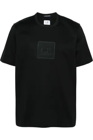 C.P. Company Top, Herre, Sort, 2XL, Bomuld, Sort bomulds T-shirt med logo detalje
