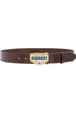 Dsquared2 Tilbehør, Herre, Brun, 100 CM, Læder, Enkel Spænde Bælte med Logo Detalje