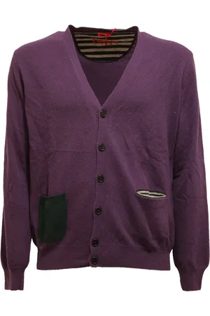 ALTEA Strik, Dame, Lilla, S, Uld, Uld Cardigan Sweater Made in Italy
