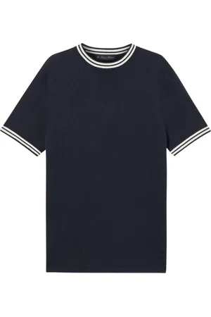 Brooks Brothers Strik, Herre, Blå, S, Bomuld, Bomuld-linned T-shirt