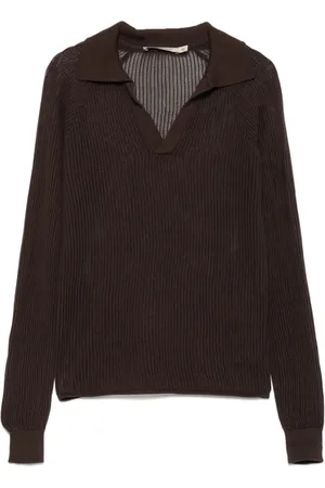 Paloma Wool Strik, Dame, Brun, S, Kaffebrun Polo Krave Sweater