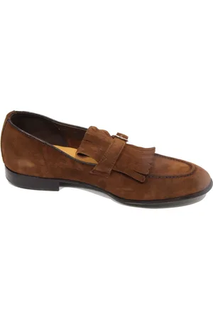Green george Sko, Herre, Brun, 44 EU, Suede, Suede Loafer Sko Made in Italy