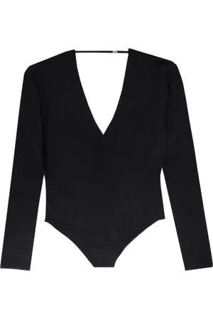 Saint Laurent Top, Dame, Sort, M, Uld, Sorte T-shirts og Polos med V-hals