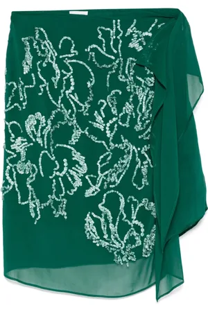DRIES VAN NOTEN Nederdel, Dame, Grøn, L, Smaragdgrøn Snørelinning Nederdel