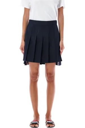 Thom Browne Nederdel, Dame, Blå, XS, Plisseret Mini Nederdel