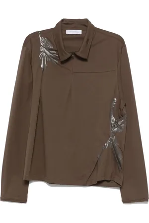Kiko Kostadinov Top, Herre, Brun, L, Brun Zip Sweater med Logo Krave