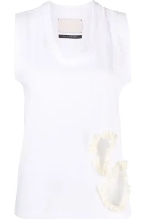 Calcaterra Top, Dame, Hvid, 2XS, Bomuld, Ærmeløse top