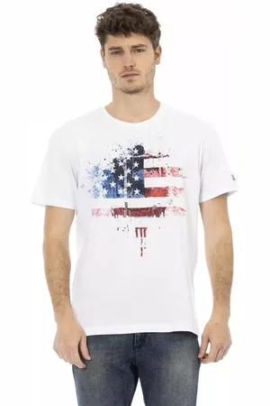 Trussardi Top, Herre, Hvid, M, Bomuld, Grafisk Charme T-shirt med korte ærmer