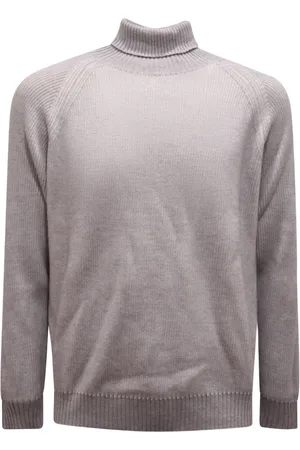 ELEVENTY Strik, Herre, Grå, L, Dolcevita Turtleneck Sweater Made in Italy