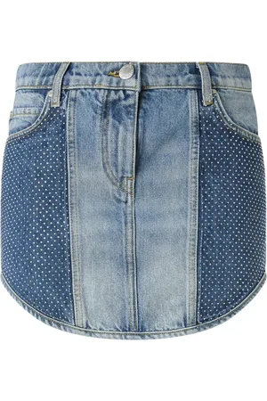 Pinko Nederdel, Dame, Blå, S, Denim, Blå Denim Nederdel med Klassisk Stil