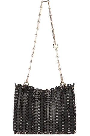 Paco rabanne Taske, Dame, Sort, ONE SIZE, Uld, Kædehåndtag læder skuldertaske