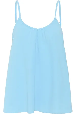 Saint Tropez Top, Dame, Blå, M, Bomuld, Justerbar Stroptop i Ethereal