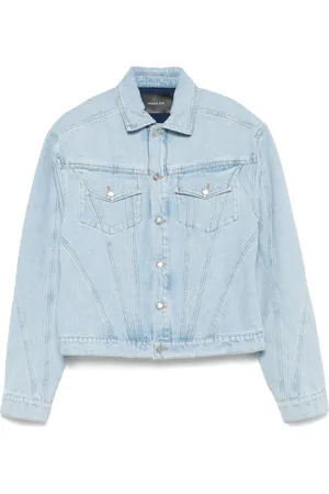 MUGLER Jakke, Herre, Blå, L, Denim, Baby Outerwear Jakke med Lommer