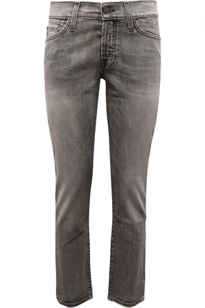 7 for all Mankind Jeans, Dame, Grå, W25, Skinny Boyfriend Jeans Made in Italy