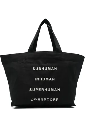 Rick Owens Taske, Herre, Sort, ONE SIZE, Sort Broderet Bum Bag
