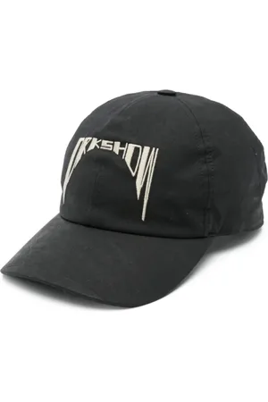 Rick Owens Tilbehør, Herre, Sort, M, Sort Broderet Logo Kasket Buet Top