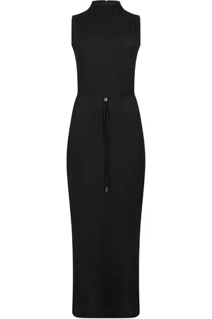 Calvin Klein Kjole, Dame, Sort, M, Sort Høj Hals Blyant Kjole