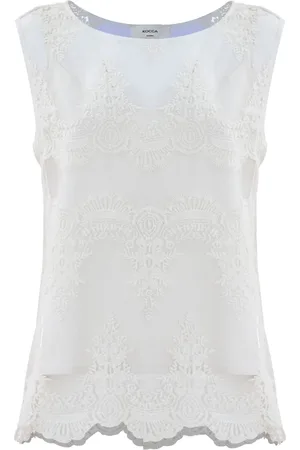Kocca Top, Dame, Hvid, S, Tyl, Elegant Blonde med Lagdelt Effekt