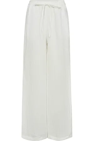 Co`Couture Bukser, Dame, Hvid, XL, Uld, Loisecc Linen Long Pant Hvid