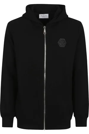 Philipp Plein Sweathshirts & Hoodies, Herre, Sort, XL, Ikonisk hættetrøje sweatjakke