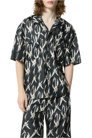 John Richmond Skjorte, Herre, Flerfarvet, L, Dynamisk Grafisk Casual Skjorte