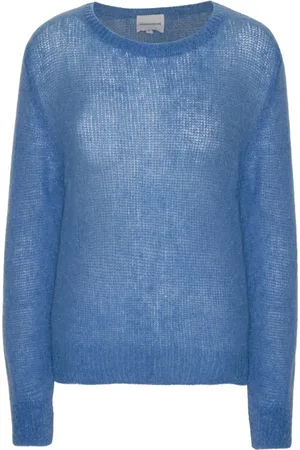American Dreams Strik, Dame, Blå, ONE SIZE, Uld, Himmelblå Oversized Strik Pullover