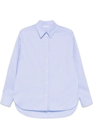 Salvatore Ferragamo Bluser & Skjorter, Dame, Blå, M, Bomuld, Oxford Button-Up Skjorte