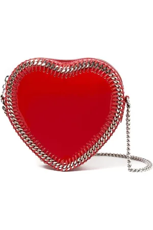 Stella McCartney Taske, Dame, Rød, ONE SIZE, Uld, Heart Cut Chain-Link Skuldertaske