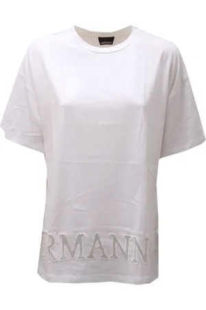 ERMANNO SCERVINO Top, Dame, Hvid, S, Bomuld, Hvid Bomuld T-Shirt Lavet i Italien
