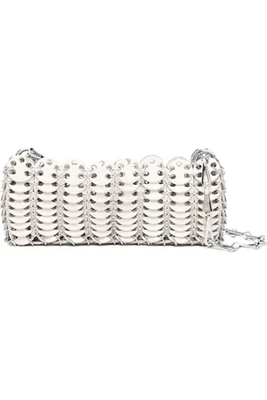 Paco rabanne Taske, Dame, , ONE SIZE, Uld, Hvid Kæde-Link Skuldertaske