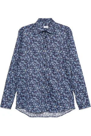 Etro Skjorte, Herre, Blå, M, Bomuld, Navy Button-Up Skjorte